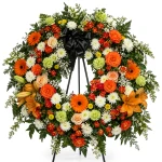 Memorial Mums Funeral Wreath