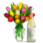 Colorful Tulip Surprise with Wine