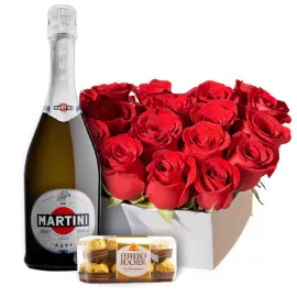 Romantic Hearts in Roses and Chocolate