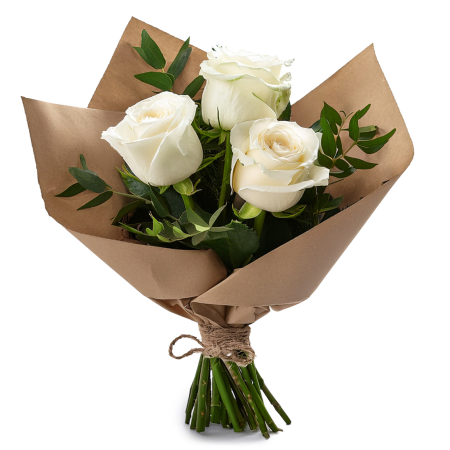 White Rose Trio Bouquet