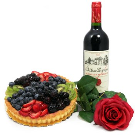 Fruit Tart & Red Wine