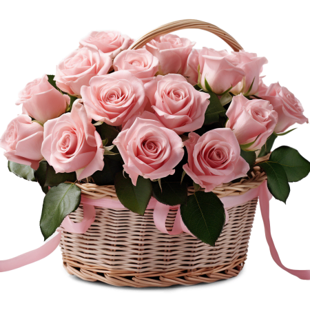 Blooming Roses Flower Basket