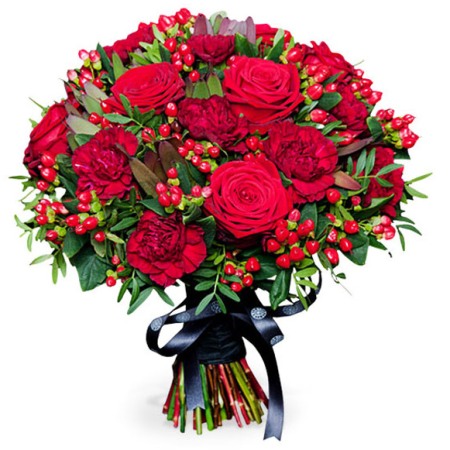 Luxurious Red Rose Holiday Bouquet