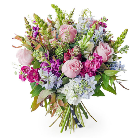 Pink and Blue Mixed Flower Bouquet